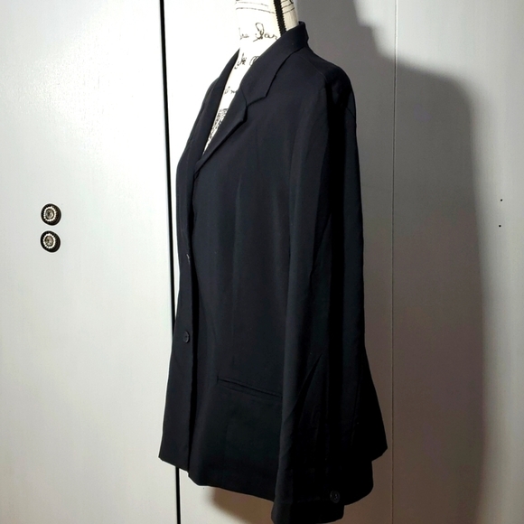Norton- Vintage Classic womens Black stretch Blazer pockets Size 1X - Picture 2 of 4